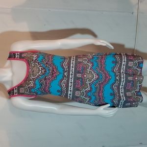 Tribal pink and blue dress